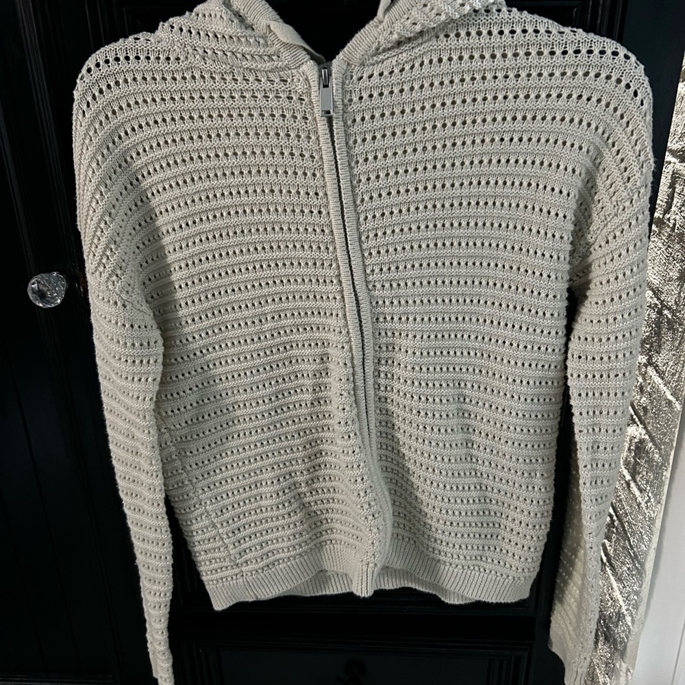 Knit zip up hoodie